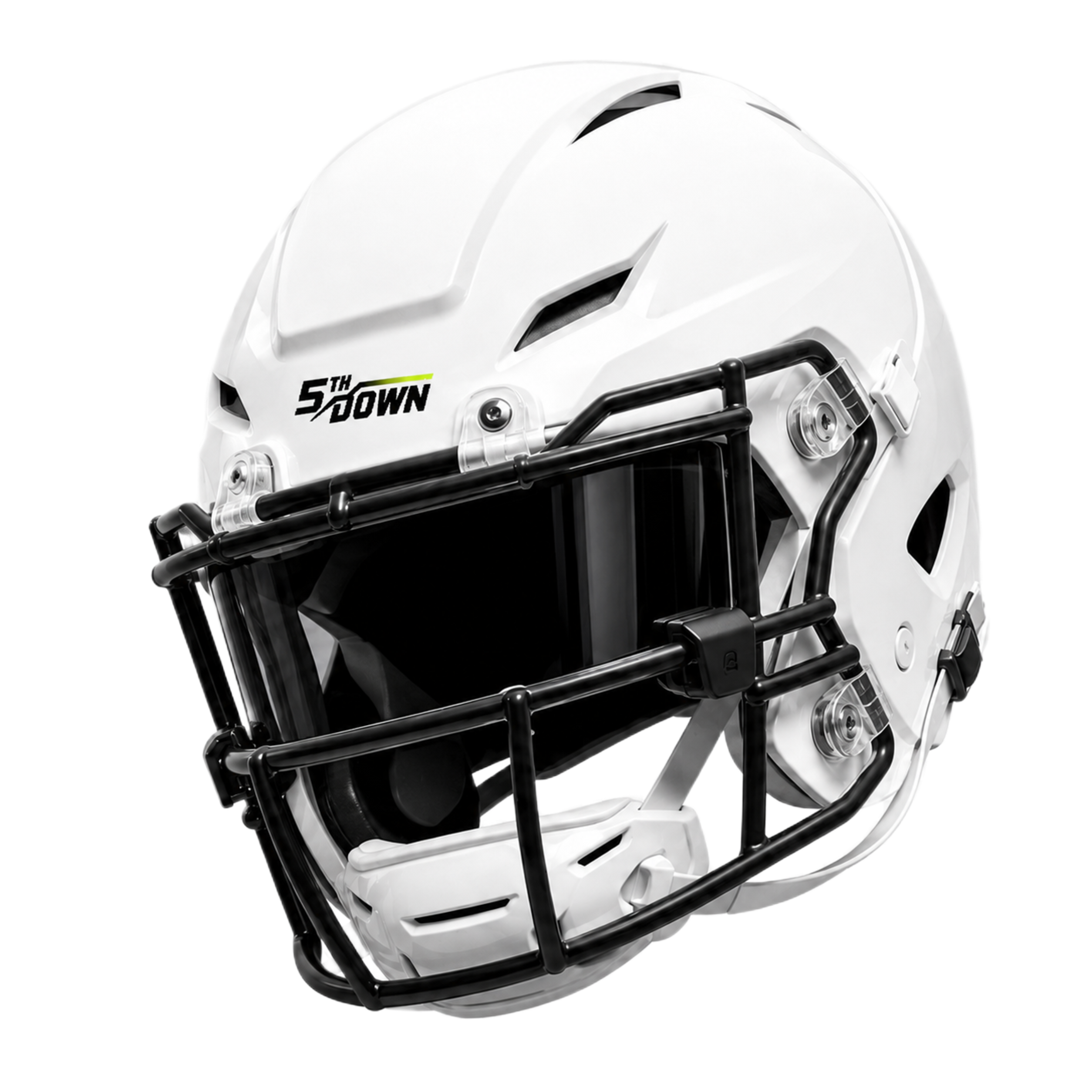 White 5th Down football helmet